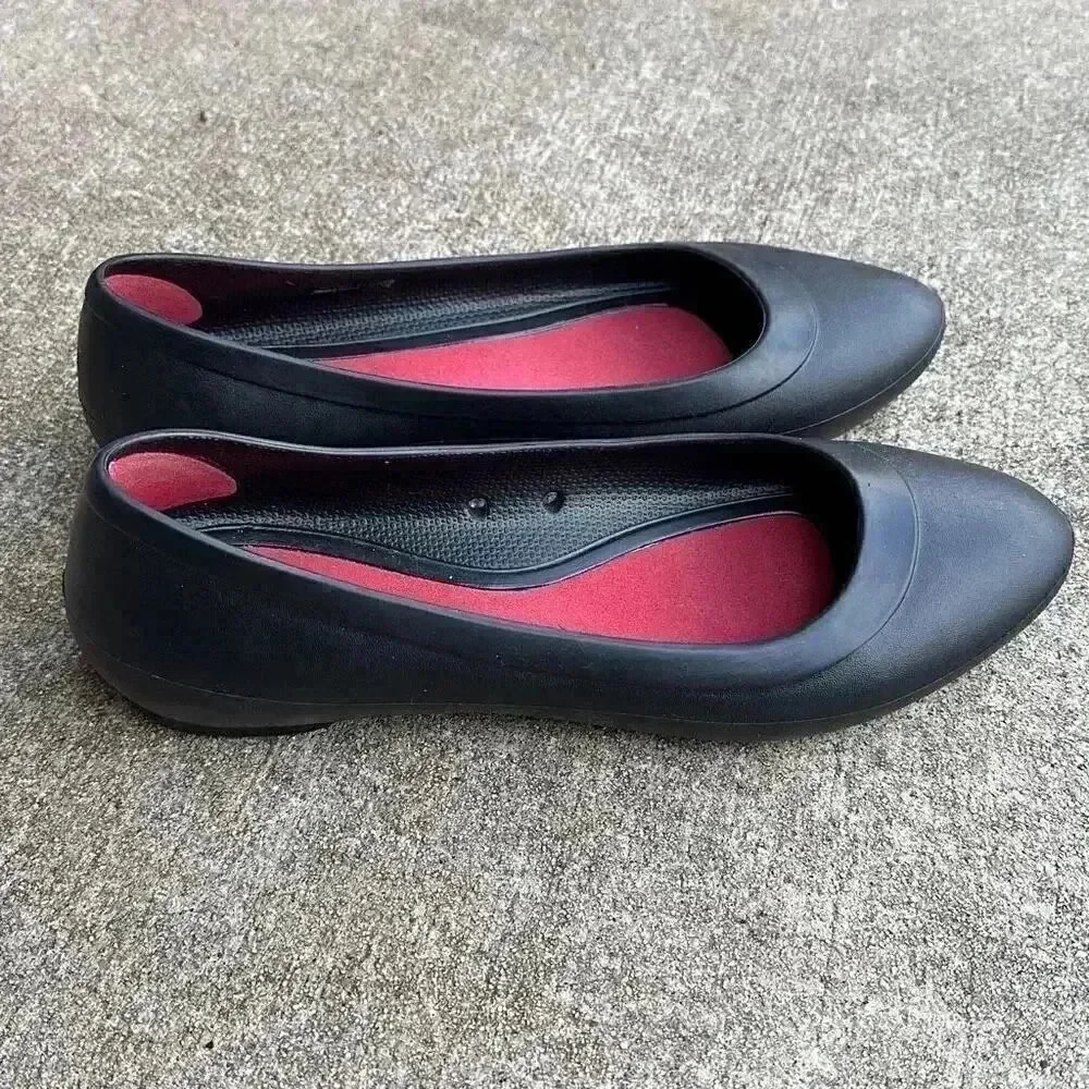 Crocs Lina Flats Black Comfort Shoes Women’s Size 9
